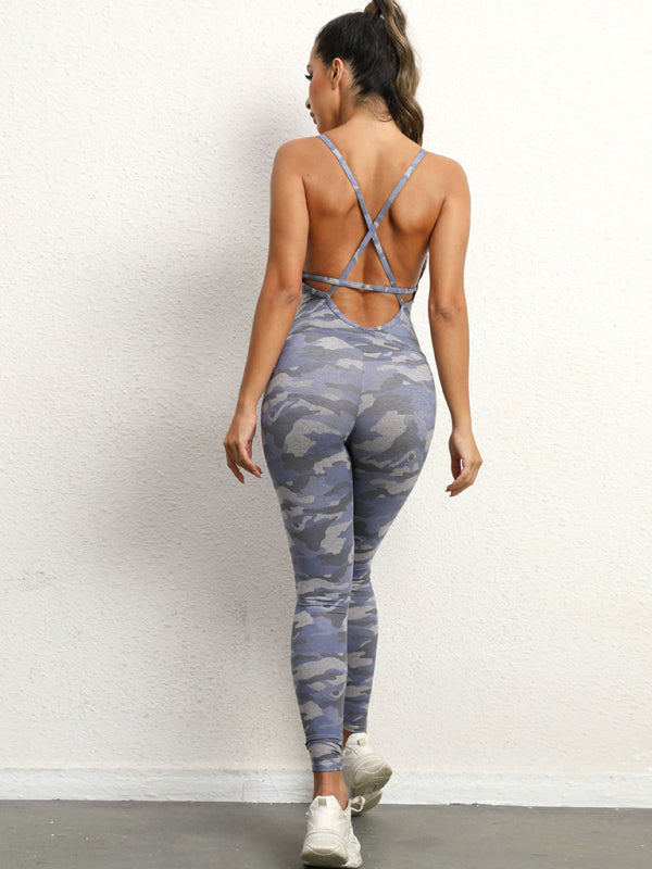 Women's sexy backless yoga fitness jumpsuit