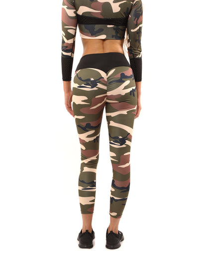 Virginia Camouflage Set - Leggings & Sports Bra - Brown/Green